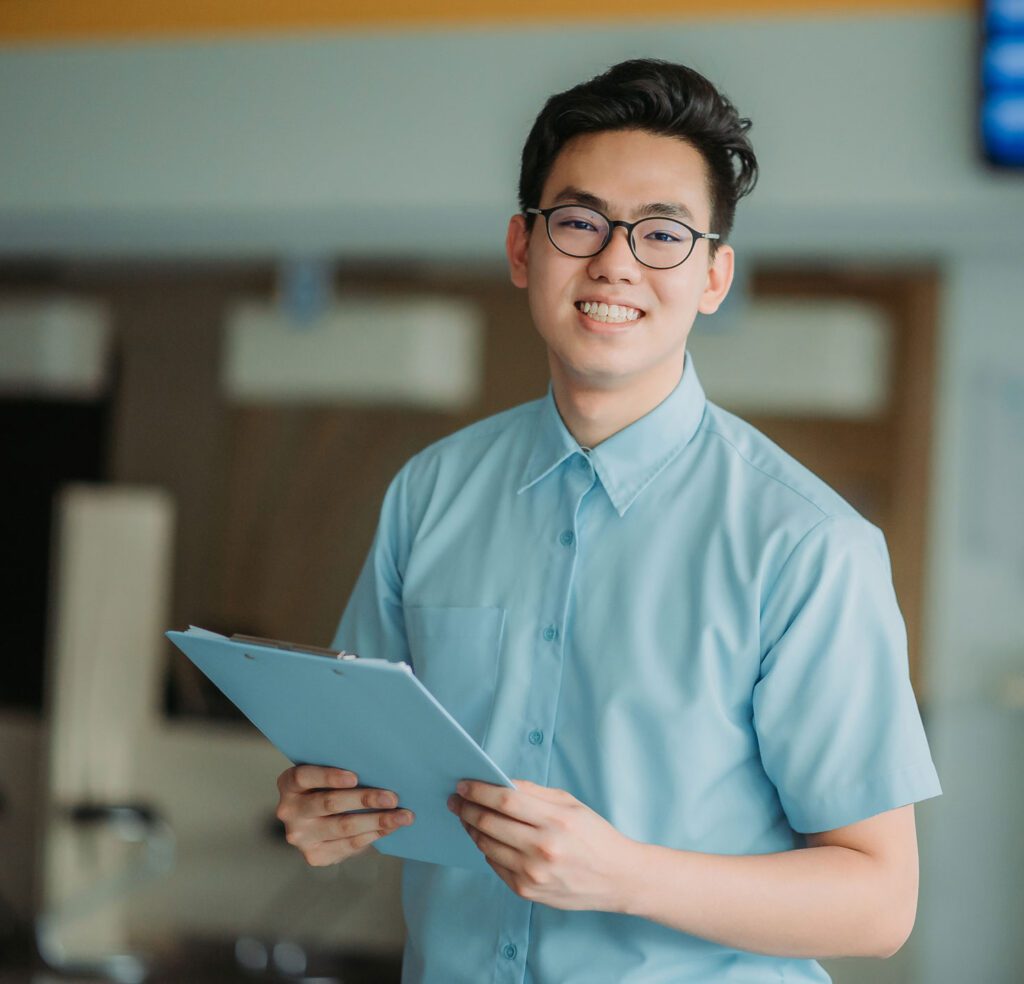 healthcare compliance officer reviewing documents