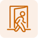 Icon representing leaving a patient to find help
