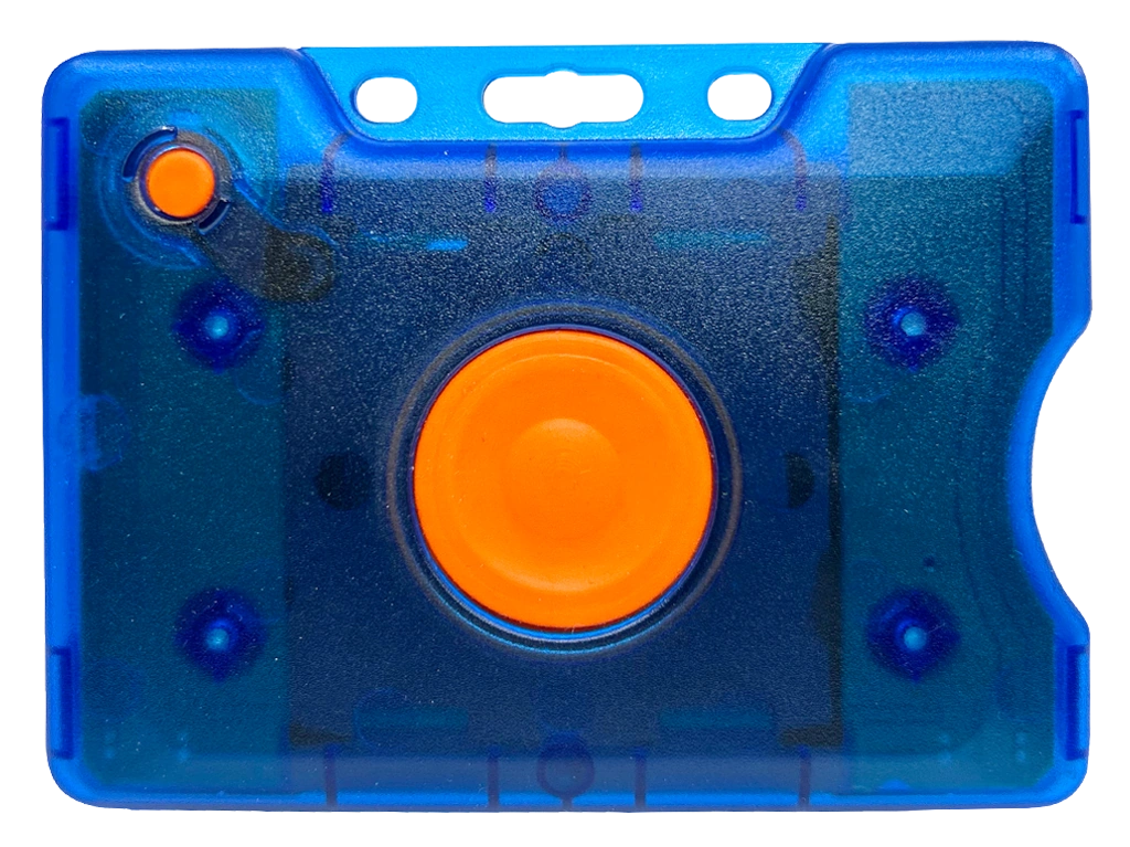 pinpoint-badge backside with de escalation button